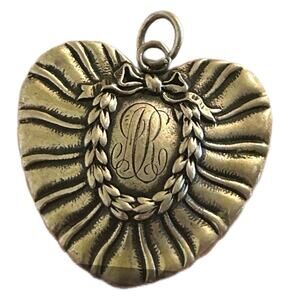 T Foree Rare Treasure My Valentine Cupid Heart Sterling Silver Charm Pendant 925